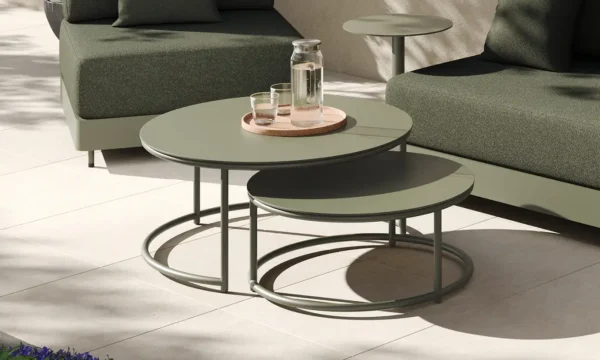 Jati Kebon Senso kávézóasztal Alu Green Mat színben