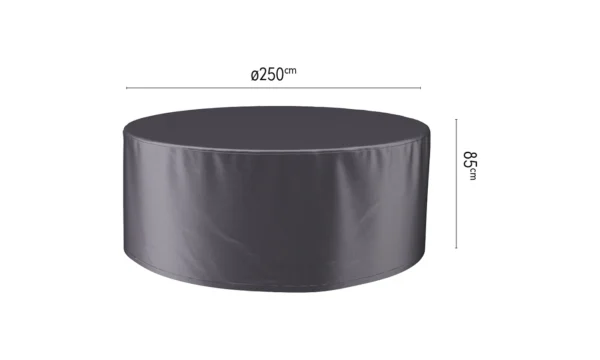 Körasztal ponyva ø250 x H85 cm méretrajz