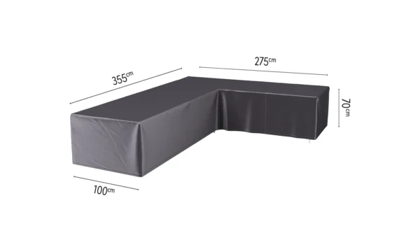 Ülőgarnitúra-szett ponyva - L alakú, jobb 355 x 275 x 100 x H70 cm méretrajz