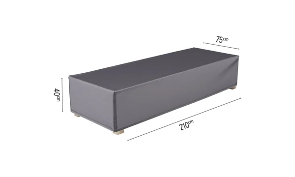 Napozóágy ponyva 210 x 75 x H40 cm méretrajz