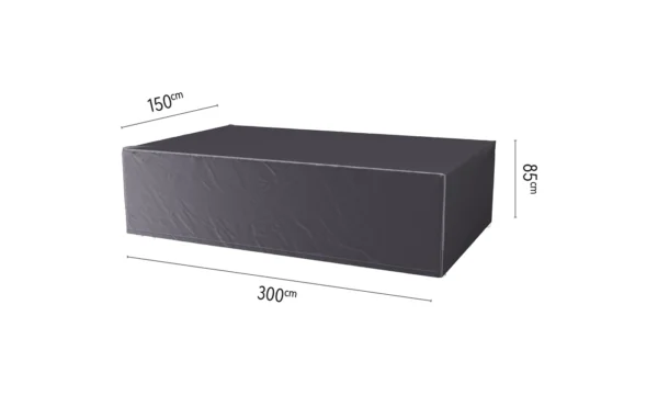 Étkezőasztal és szék ponyva 300 x 150 x H85 cm méretrajz