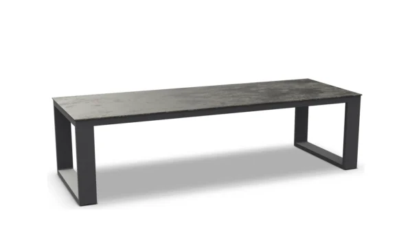 Jati Kebon Linate étkezőasztal, charcoal mat alumínium váz, graphite grey kerámia tetőlap